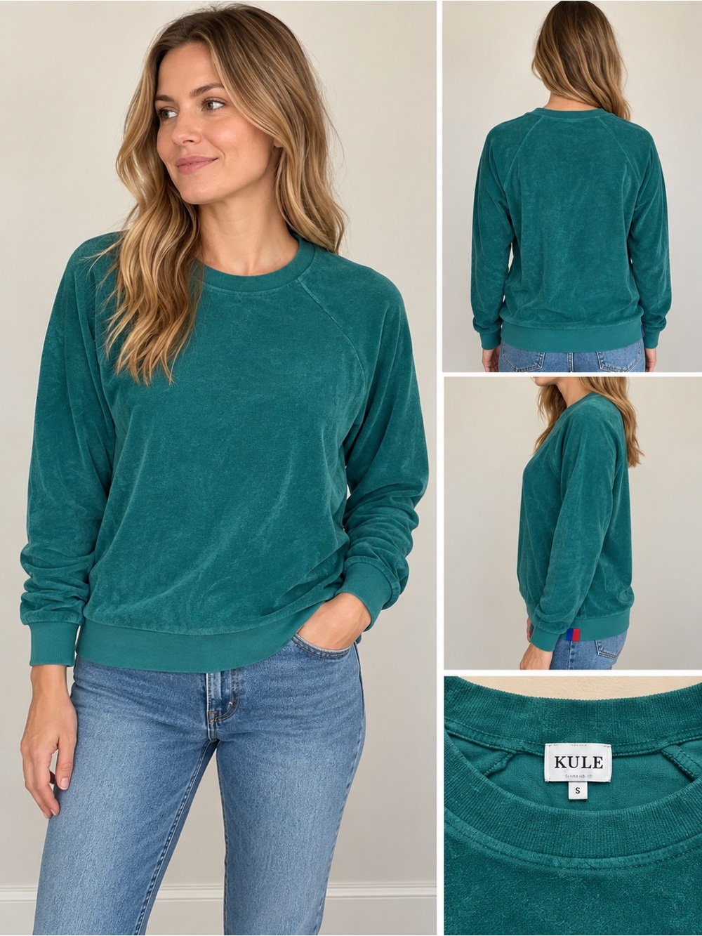 Kule women’s green Crewneck Terry Sweatshirt